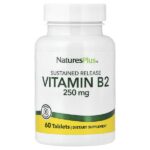 витамин B2, длительное высвобождение, 250 мкг, 60 таблеток — NaturesPlus