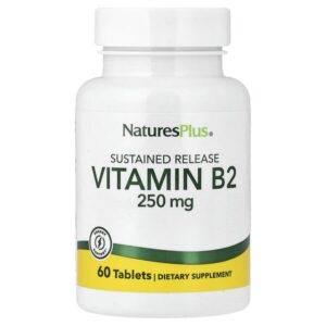 витамин B2, длительное высвобождение, 250 мкг, 60 таблеток — NaturesPlus