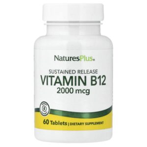витамин B12, длительное высвобождение, 60 таблеток — NaturesPlus