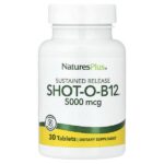 Shot-O-B12®, длительное высвобождение, 5000 мкг, 30 таблеток — NaturesPlus