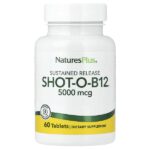 Shot-O-B12®, длительное высвобождение, 5000 мкг, 60 таблеток — NaturesPlus