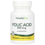 фолиевая кислота в виде метилфолата, 800 мкг, 90 таблеток — NaturesPlus