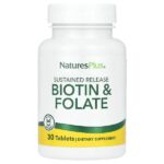 биотин и фолат длительного высвобождения, 30 таблеток — NaturesPlus