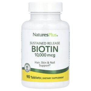 биотин длительного высвобождения, 10 000 мкг, 90 таблеток — NaturesPlus