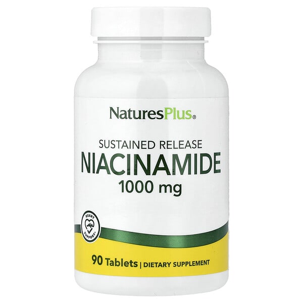 nap01930_v_69.jpg никотинамид, длительное высвобождение, 1000 мг, 90 таблеток — NaturesPlus