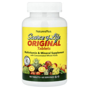 Source of Life®, оригинальные таблетки, добавка с мультивитаминами и минералами, 180 таблеток — NaturesPlus