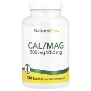 Кальций и магний, 500/250 мг, 180 таблеток — NaturesPlus