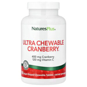 Ultra Chewable Cranberry®, 180 жевательных таблеток в форме сердца — NaturesPlus