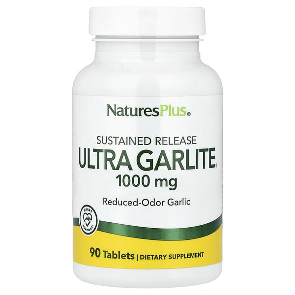 nap03964_v_28.jpg Ultra Garlite® с длительным высвобождением, 1000 мг, 90 таблеток — NaturesPlus
