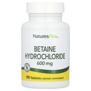 Бетаин гидрохлорид (Betaine Hydrochloride), 600 мг, 90 таблеток — NaturesPlus