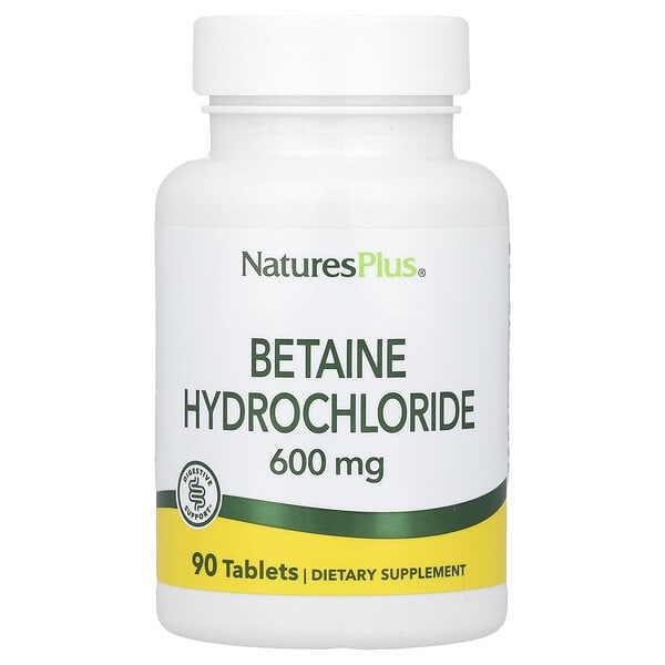 nap04370_v_56.jpg Бетаин гидрохлорид (Betaine Hydrochloride), 600 мг, 90 таблеток — NaturesPlus