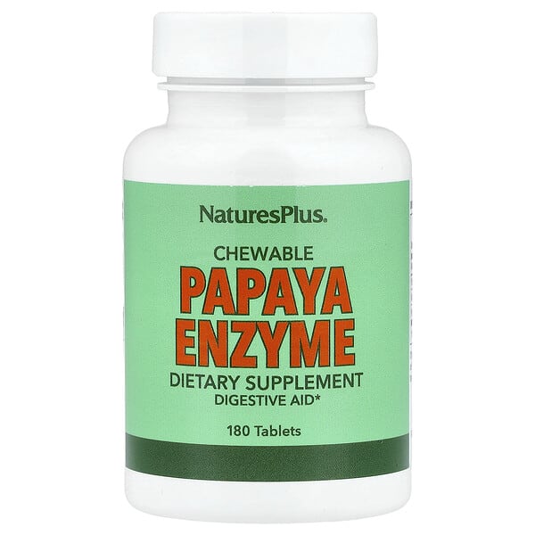 nap04460_v_40.jpg жевательные таблетки с ферментами папайи, 180 таблеток — NaturesPlus