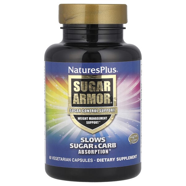 nap04713_v_62.jpg Sugar Armor, добавка для контроля сахара, 60 вегетарианских капсул — NaturesPlus