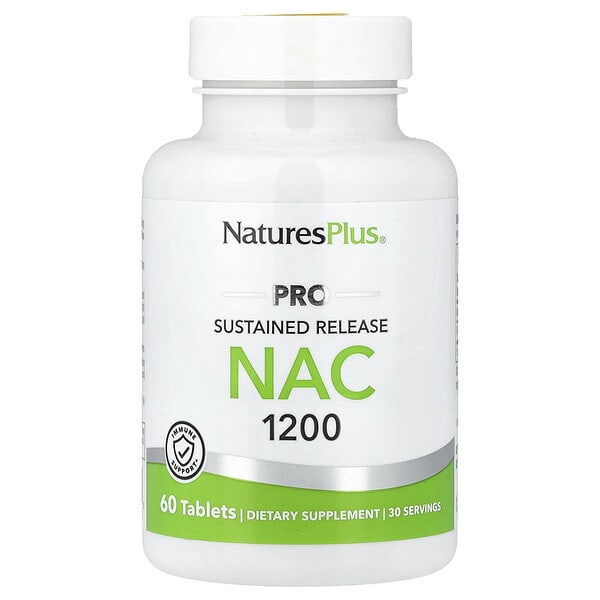 nap05164_v_30.jpg Pro NAC 1200, длительное высвобождение, 60 таблеток (600 мг в 1 таблетке) — NaturesPlus