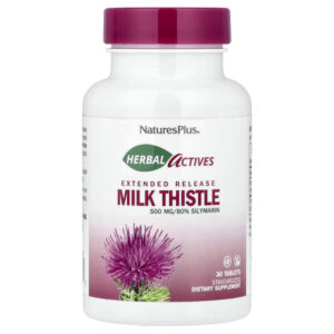 Herbal Actives, расторопша, с замедленным высвобождением, 500 мг, 30 таблеток — NaturesPlus