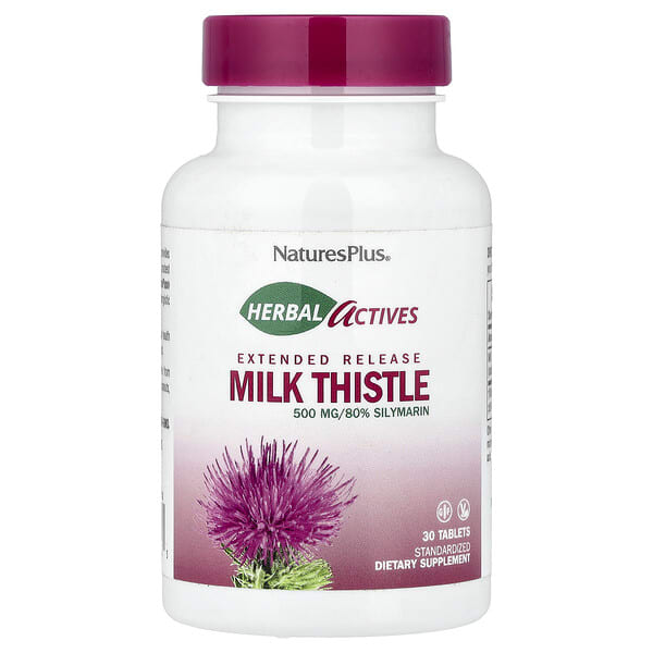 nap07342_v_35.jpg Herbal Actives, расторопша, с замедленным высвобождением, 500 мг, 30 таблеток — NaturesPlus