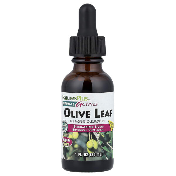 nap07849_v_32.jpg Herbal Actives, листья оливкового дерева, без спирта, 30 мл (1 жидк. унция) — NaturesPlus