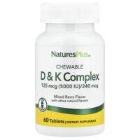 жевательный комплекс D и K, ягодное ассорти, 60 таблеток — NaturesPlus