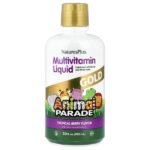 Animal Parade® Gold, жидкая мультивитаминная добавка, со вкусом тропических ягод, 900 мл (30 жидк. унций) — NaturesPlus