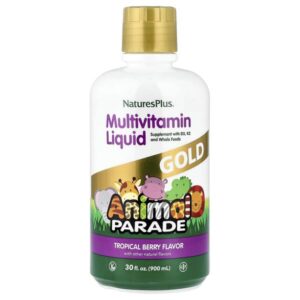 Animal Parade® Gold, жидкая мультивитаминная добавка, со вкусом тропических ягод, 900 мл (30 жидк. унций) — NaturesPlus