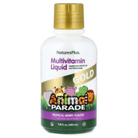 Animal Parade® Gold, жидкая мультивитаминная добавка, со вкусом тропических ягод, 480 мл (16 жидк. унций) — NaturesPlus
