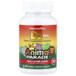 Animal Parade®, витамин D3, со вкусом черешни, 12,5 мкг (500 МЕ), 90 таблеток в форме животных — NaturesPlus