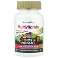 Animal Parade® Gold, жевательные мультивитамины для детей, со вкусом вишни, винограда и апельсина, 60 таблеток в форме животных — NaturesPlus