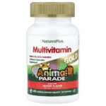 Animal Parade® Gold, жевательные мультивитамины для детей, со вкусом вишни, 60 таблеток в форме животных — NaturesPlus