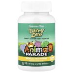 Animal Parade®, Tummy Zyme®, добавка для поддержки пищеварения, тропические фрукты, 90 таблеток в форме животных — NaturesPlus