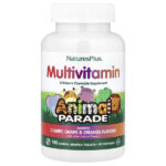 Animal Parade®, жевательные мультивитамины для детей, вишня, виноград и апельсин, 180 таблеток в форме животных — NaturesPlus