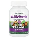 Animal Parade®, жевательные мультивитамины для детей, со вкусом винограда, 90 таблеток в форме животных — NaturesPlus