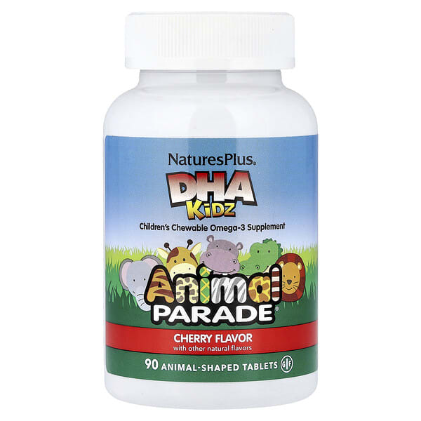 nap29999_v_82.jpg Animal Parade®, ДГК для детей, жевательная добавка с омега-3 для детей, со вкусом вишни, 90 таблеток в форме животных — NaturesPlus