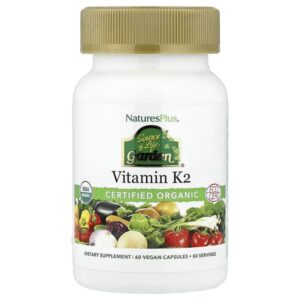 Source of Life® Garden, витамин K2, 60 веганских капсул — NaturesPlus