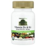 Source of Life Garden®, витамины D3 и K2, 60 веганских капсул — NaturesPlus