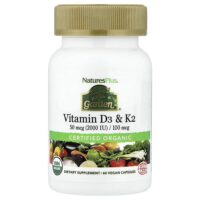 Source of Life Garden®, витамины D3 и K2, 60 веганских капсул — NaturesPlus