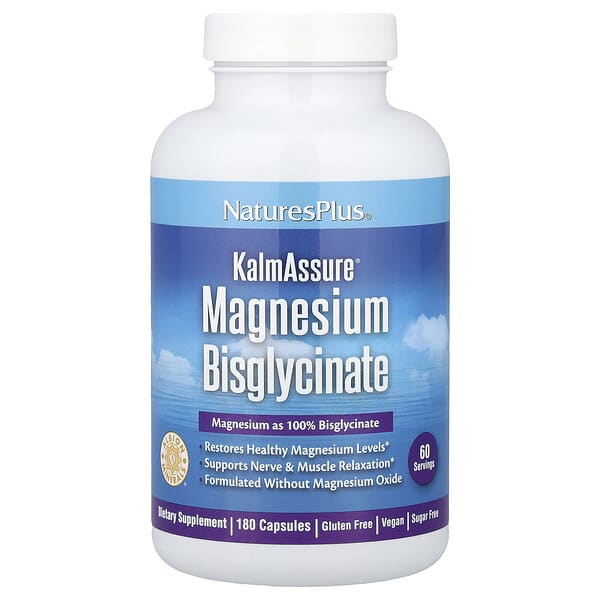 nap33610_v_8.jpg KalmAssure®, бисглицинат магния, 180 капсул (70 мг в 1 капсуле) — NaturesPlus