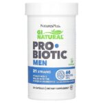 GI Natural, пробиотик для мужчин, 60 млрд КОЕ, 30 капсул — NaturesPlus