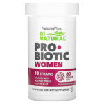 пробиотик для женщин GI Natural, 60 млрд. КОЕ, 30 капсул — NaturesPlus