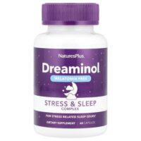 Dreaminol®, комплекс для борьбы со стрессом и улучшения сна, без мелатонина, 60 капсул — NaturesPlus
