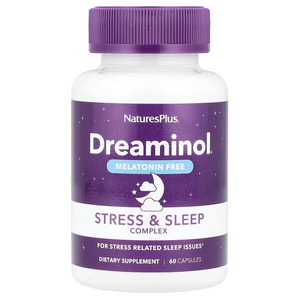 nap47593_v_9.jpg Dreaminol®, комплекс для борьбы со стрессом и улучшения сна, без мелатонина, 60 капсул — NaturesPlus