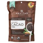 органические ядра какао-боба, без подсластителей, 454 г (16 унций) — Navitas Organics