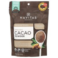 органический порошок какао, несладкий, 227 г (8 унций) — Navitas Organics