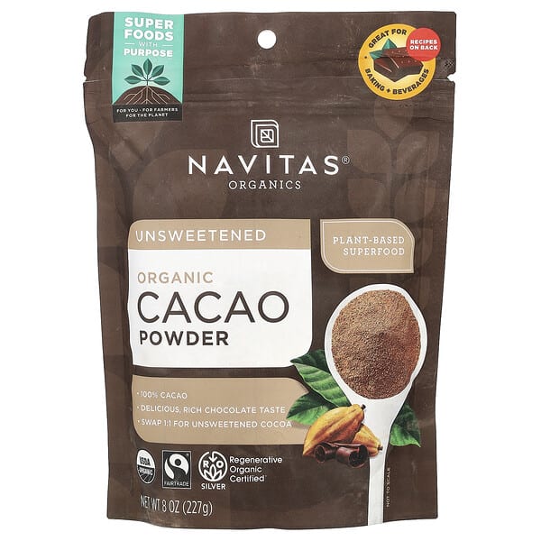 nav00087_v_18.jpg органический порошок какао, несладкий, 227 г (8 унций) — Navitas Organics