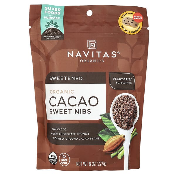 nav02131_v_9.jpg органические сладкие ядра какао-боба, 227 г (8 унций) — Navitas Organics