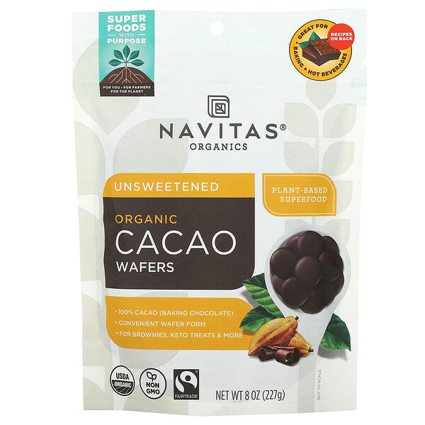 nav02258_v_8.jpg Органические какао-вафли, несладкие, 227 г (8 унций) — Navitas Organics