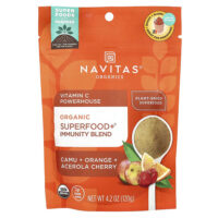 органическая смесь для иммунитета Superfood+®, мощный источник витамина С, каму, апельсин и ацерола, 120 г (4,2 унции) — Navitas Organics