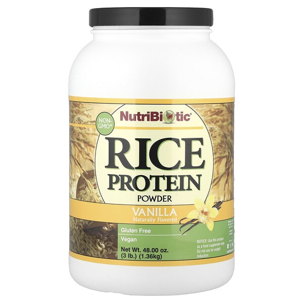 nbc00156_v_40.jpg Необработанный рисовый протеин, ваниль, 1,36 кг (3 фунта) — NutriBiotic