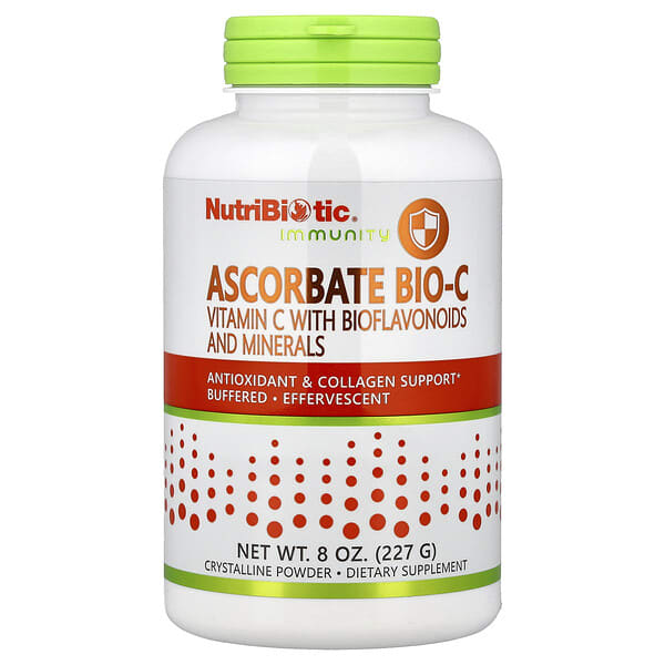 nbc00350_v_24.jpg Immunity, Ascorbate Bio-C, витамин C с биофлавоноидами и минералами в порошке, 227 г (8 унций) — NutriBiotic