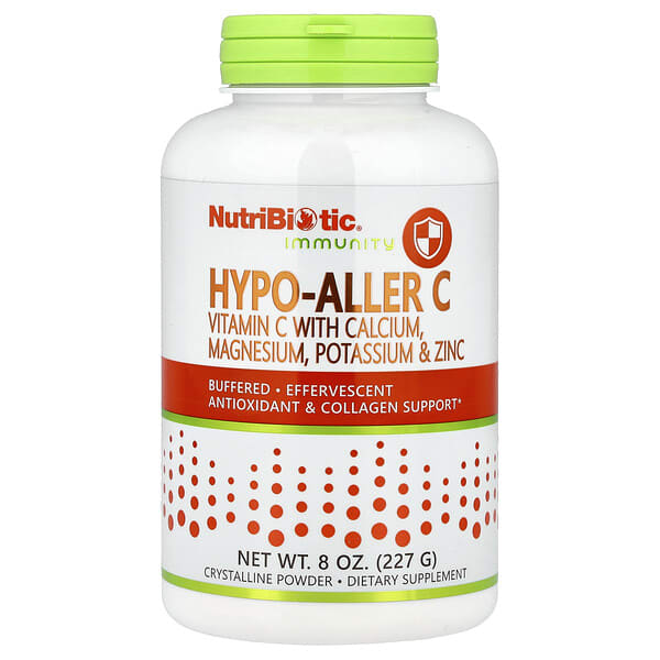 nbc00500_v_25.jpg Immunity, Hypo-Aller C, витамин C с кальцием, магнием, калием и цинком, 227 г (8 унций) — NutriBiotic