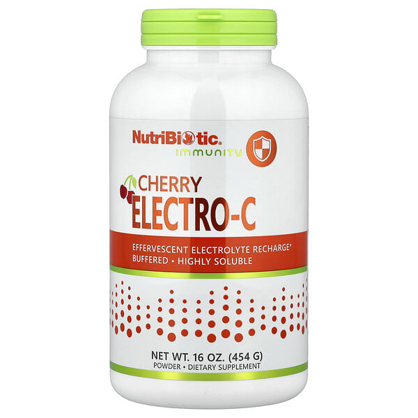 nbc00551_v_25.jpg Immunity, Cherry Electro-C, вишня, вишневый вкус, 454 г (16 унций) — NutriBiotic